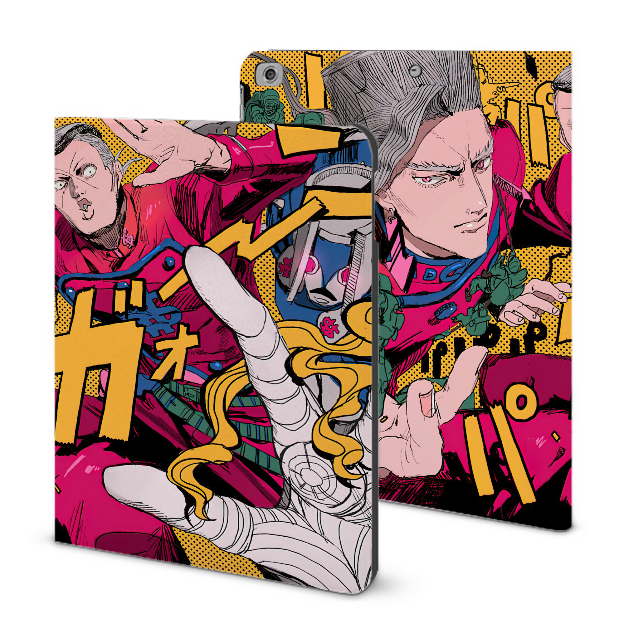 （画像用） ジョジョの奇妙な冒険 JoJo's Bizarre Adventure IPad ケース ブック型 PUレザー TPU 耐衝撃 軽量 薄型 ペン収納なし 全面保護 IPad 各モデル対応